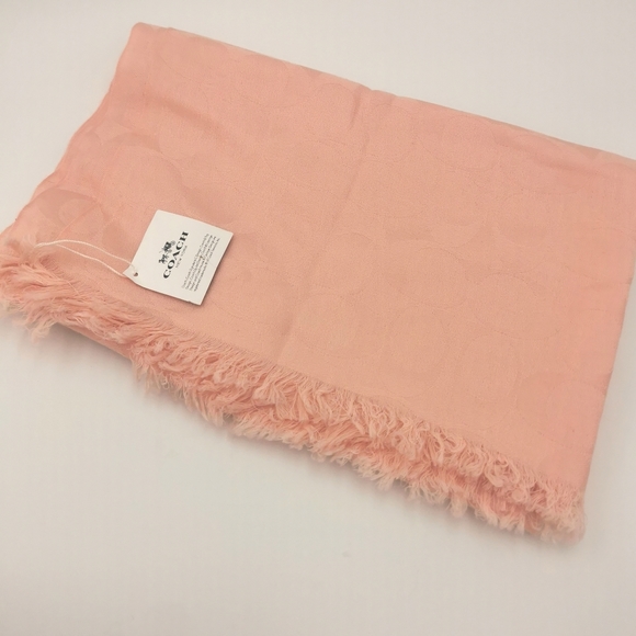 NWT Coach Blush 2 Signature C Long Neck Wrap Scarf #F37836 - Picture 7 of 8